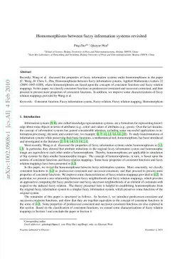 Homomorphisms between fuzzy information systems revisited