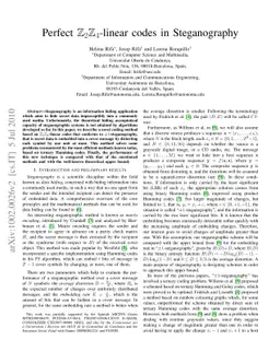 Perfect Z2Z4-linear codes in Steganography