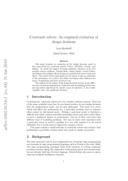 Constraint solvers: An empirical evaluation of design decisions