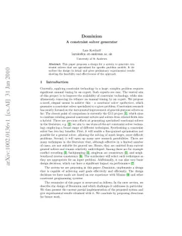 Dominion -- A constraint solver generator