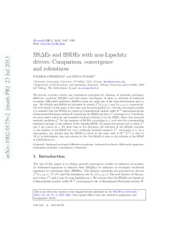 BSΔEs and BSDEs with non-Lipschitz drivers: Comparison,
  convergence and robustness