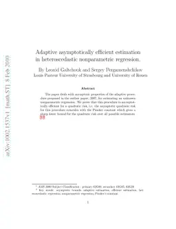 Adaptive asymptotically efficient estimation in heteroscedastic
  nonparametric regression