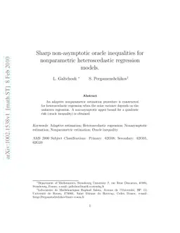 Sharp non-asymptotic oracle inequalities for nonparametric
  heteroscedastic regression models