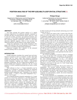 Position Analysis of the RRP-3(SS) Multi-Loop Spatial Structure