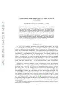 Consistent order estimation and minimal penalties