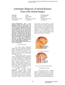 Automatic diagnosis of retinal diseases from color retinal images