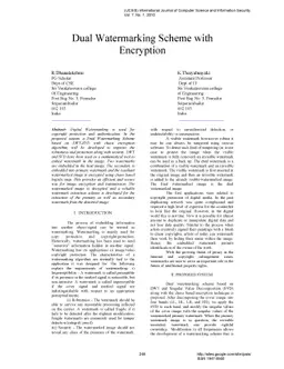 Dual Watermarking Scheme with Encryption