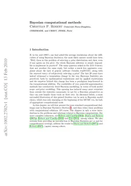 Bayesian computational methods