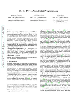 Model-Driven Constraint Programming