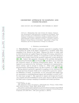 Geometric approach to sampling and communication