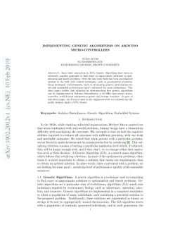 Implementing Genetic Algorithms on Arduino Micro-Controllers
