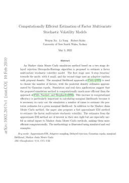 Computationally Efficient Estimation of Factor Multivariate Stochastic
  Volatility Models