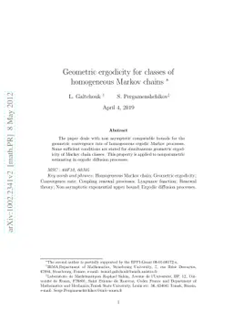 Geometric ergodicity for families of homogeneous Markov chains