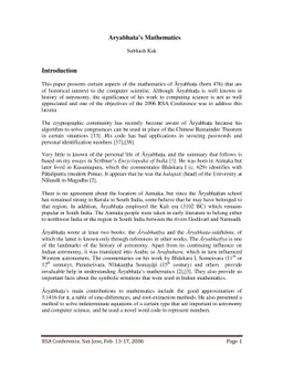 Aryabhata's Mathematics