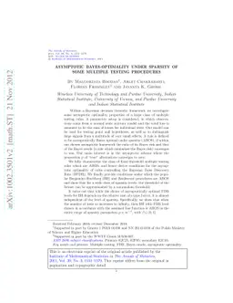 Asymptotic Bayes-optimality under sparsity of some multiple testing
  procedures