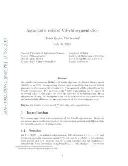 Asymptotic risks of Viterbi segmentation