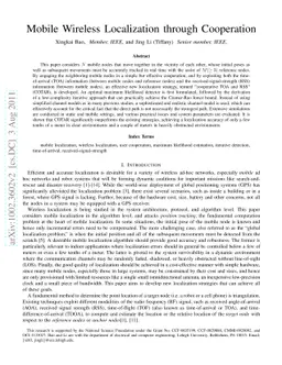 Mobile Wireless Localization through Cooperation