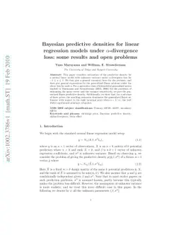 Bayesian predictive densities for linear regression models under
  alpha-divergence loss: some results and open problems
