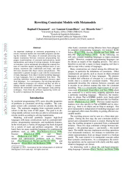 Rewriting Constraint Models with Metamodels