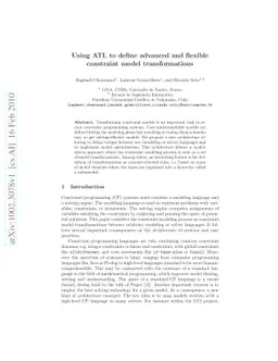 Using ATL to define advanced and flexible constraint model
  transformations
