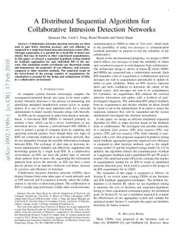 A Distributed Sequential Algorithm for Collaborative Intrusion Detection
  Networks