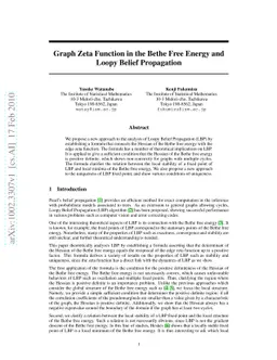 Graph Zeta Function in the Bethe Free Energy and Loopy Belief
  Propagation