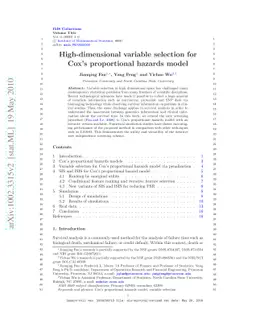 High-dimensional variable selection for Cox's proportional hazards model
