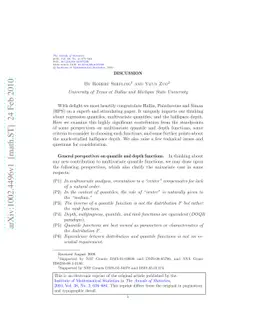 Discussion of "Multivariate quantiles and multiple-output regression
  quantiles: From $L_1$ optimization to halfspace depth"