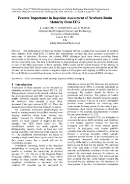 Feature Importance in Bayesian Assessment of Newborn Brain Maturity from
  EEG