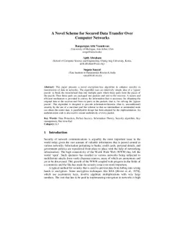 A Novel Scheme for Secured Data Transfer Over Computer Networks