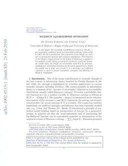 Maximum L$q$-likelihood estimation