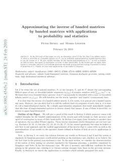 Approximating the inverse of banded matrices by banded matrices with
  applications to probability and statistics
