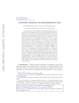 Asymptotic inference for high-dimensional data