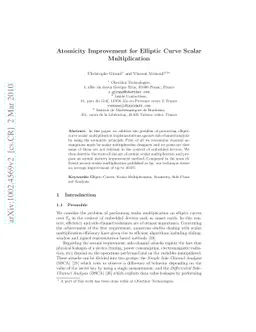Atomicity Improvement for Elliptic Curve Scalar Multiplication
