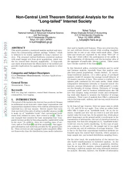 Non-Central Limit Theorem Statistical Analysis for the "Long-tailed"
  Internet Society