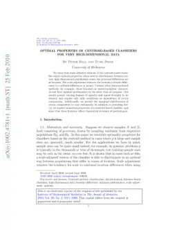 Optimal properties of centroid-based classifiers for very
  high-dimensional data