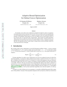 Adaptive Bound Optimization for Online Convex Optimization