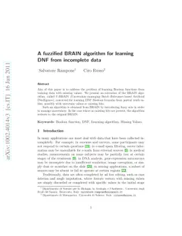 A fuzzified BRAIN algorithm for learning DNF from incomplete data