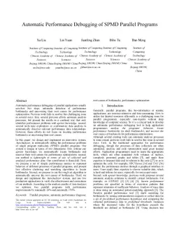 Automatic Performance Debugging of SPMD Parallel Programs