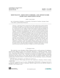 Redundancy, Deduction Schemes, and Minimum-Size Bases for Association
  Rules