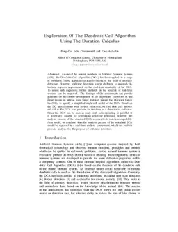 Exploration Of The Dendritic Cell Algorithm Using The Duration Calculus