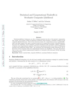 Statistical and Computational Tradeoffs in Stochastic Composite
  Likelihood