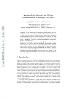 Automatically Discovering Hidden Transformation Chaining Constraints