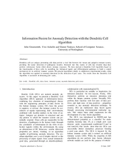 Information Fusion for Anomaly Detection with the Dendritic Cell
  Algorithm