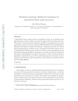 Penalized maximum likelihood estimation for generalized linear point
  processes