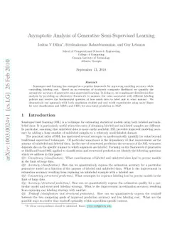 Asymptotic Analysis of Generative Semi-Supervised Learning