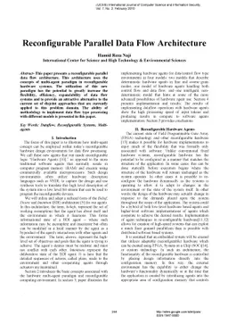 Reconfigurable Parallel Data Flow Architecture