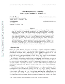 From Frequency to Meaning: Vector Space Models of Semantics