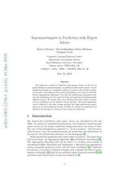 Supermartingales in Prediction with Expert Advice
