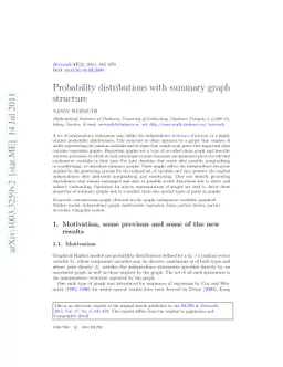 Probability distributions with summary graph structure